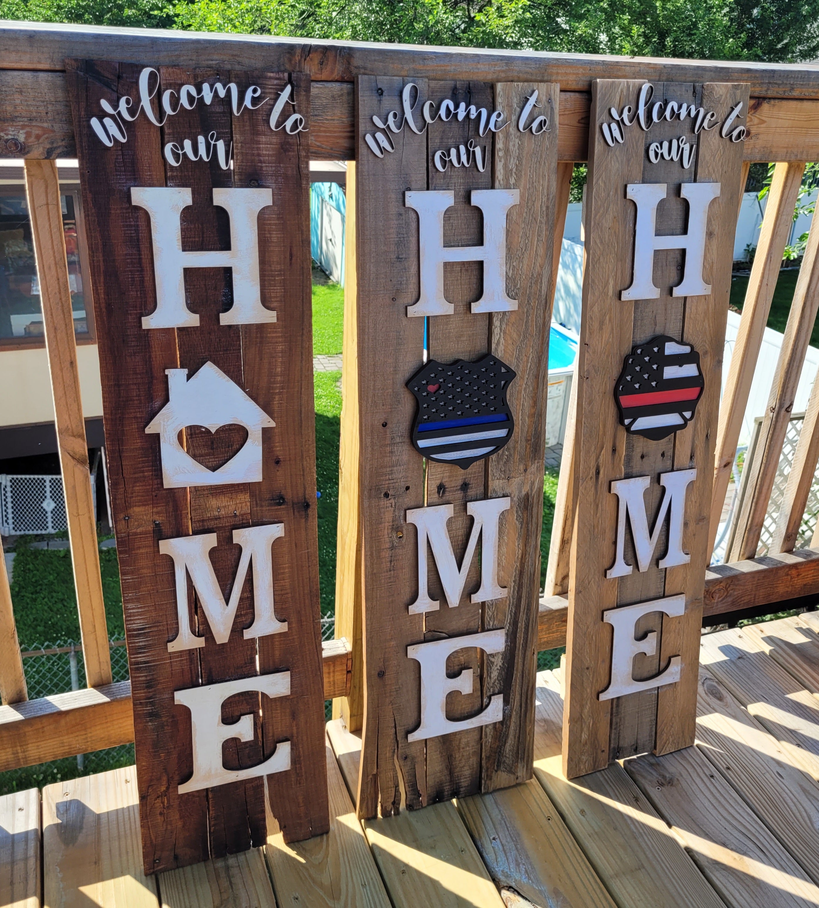 Rustic wood Welcome Sign