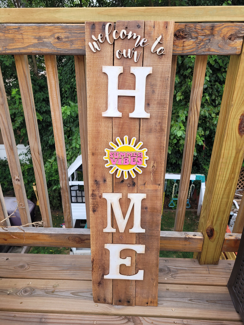 Rustic Wood Welcome Sign interchangeable/seasons of the year