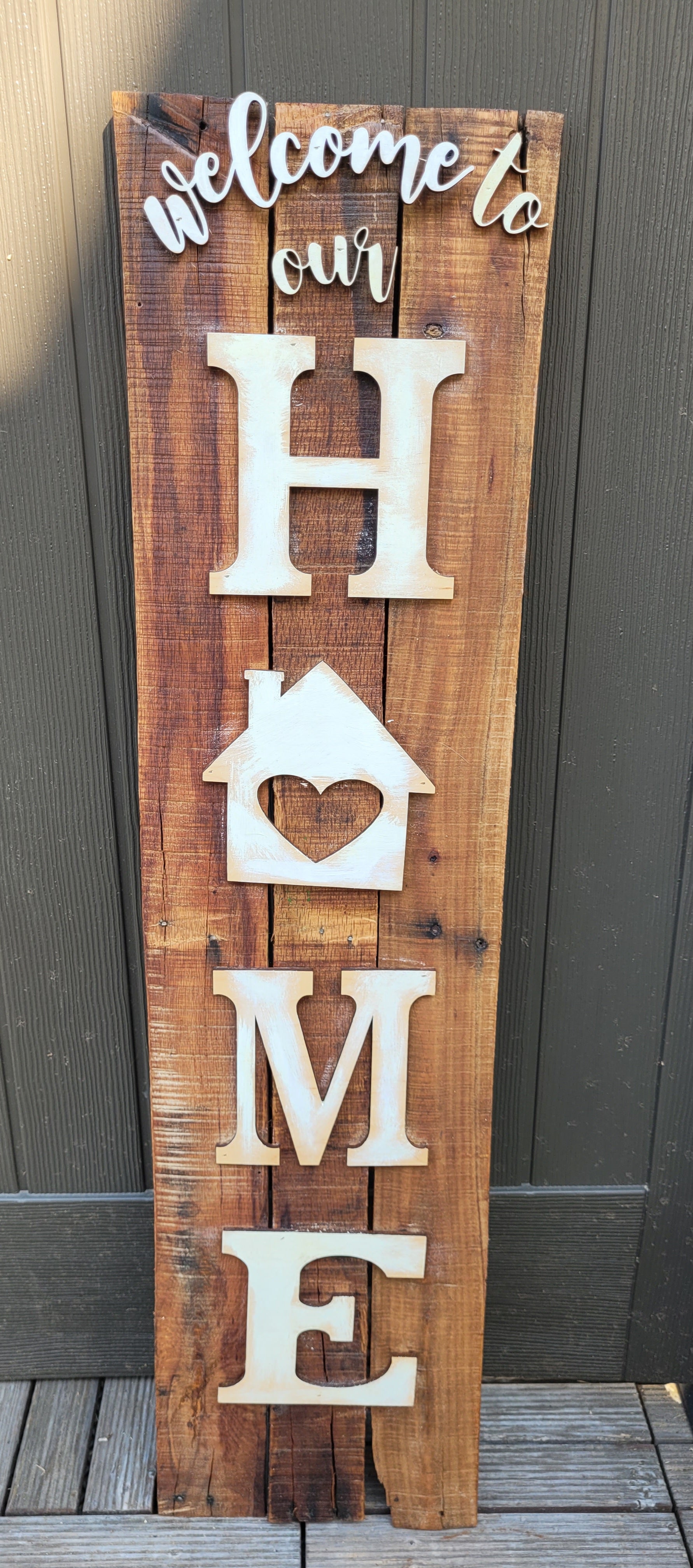 Rustic wood Welcome Sign