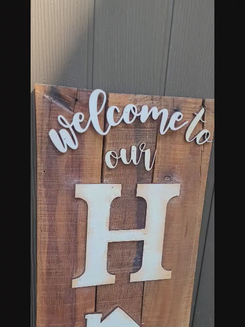 Rustic wood Welcome Sign